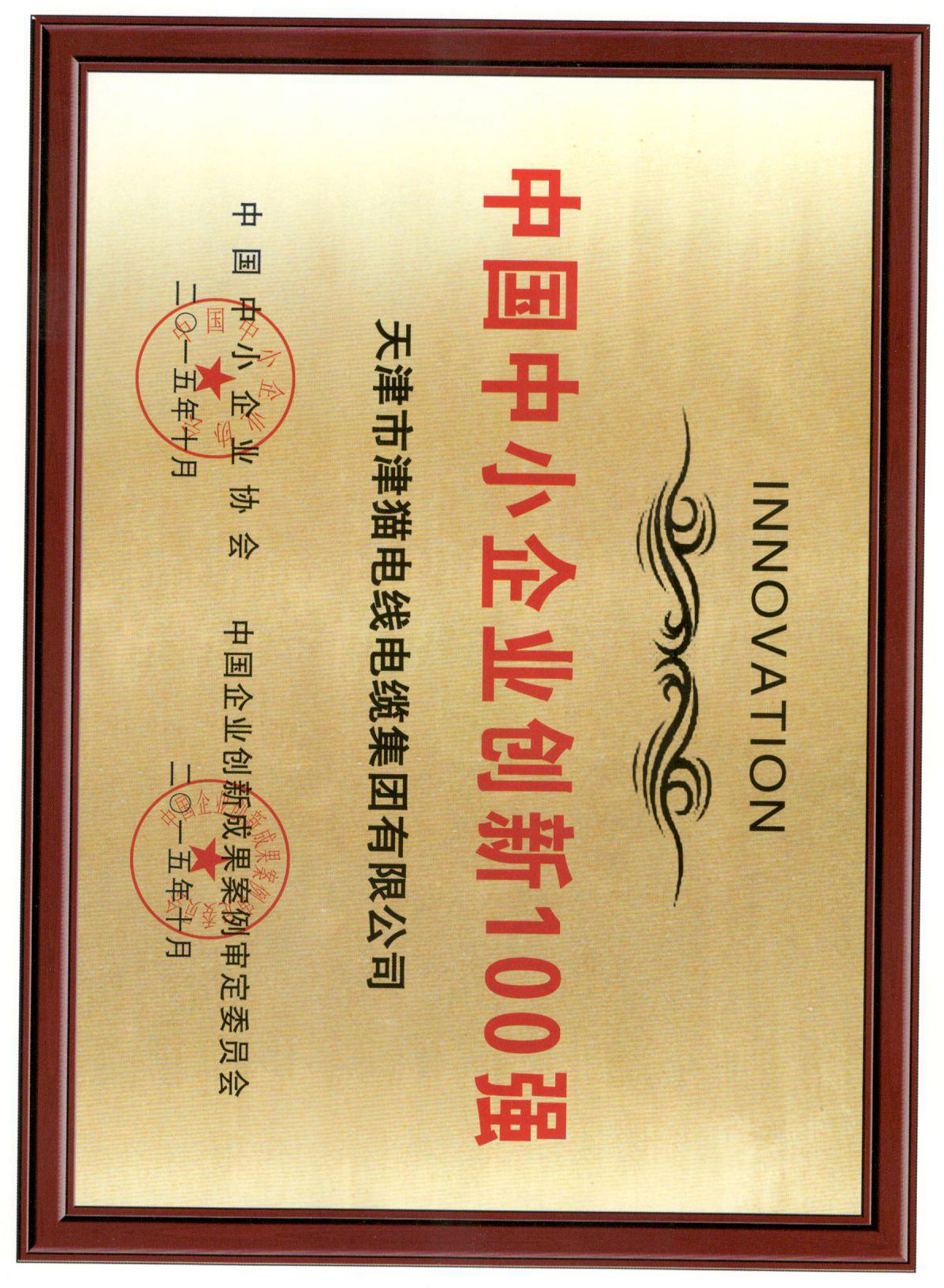 中國(guó)中小企業(yè)創(chuàng)新100強(qiáng)